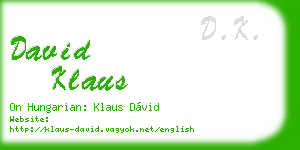 david klaus business card